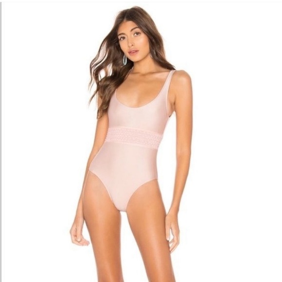 Revolve Tularosa One Piece Swim Suit Retro Pale Pink Large - Picture 1 of 10